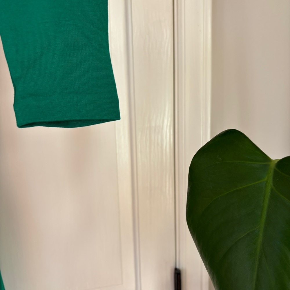 Boden Emilie Solid Green Jersey Knit Long Sleeve Midi Dress Tie Waist Size 6 NWT - Picture 8 of 11